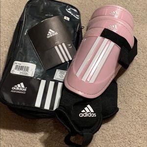 Adidas pink soccer shin guards